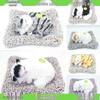 Pink & Yellow Yarn Tent Basket with Faux Fur Cat and Kitten Figurine
