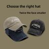 Vintage Wash American Style Baseball Cap With Embroidered Letters For Casual Sun Protection
