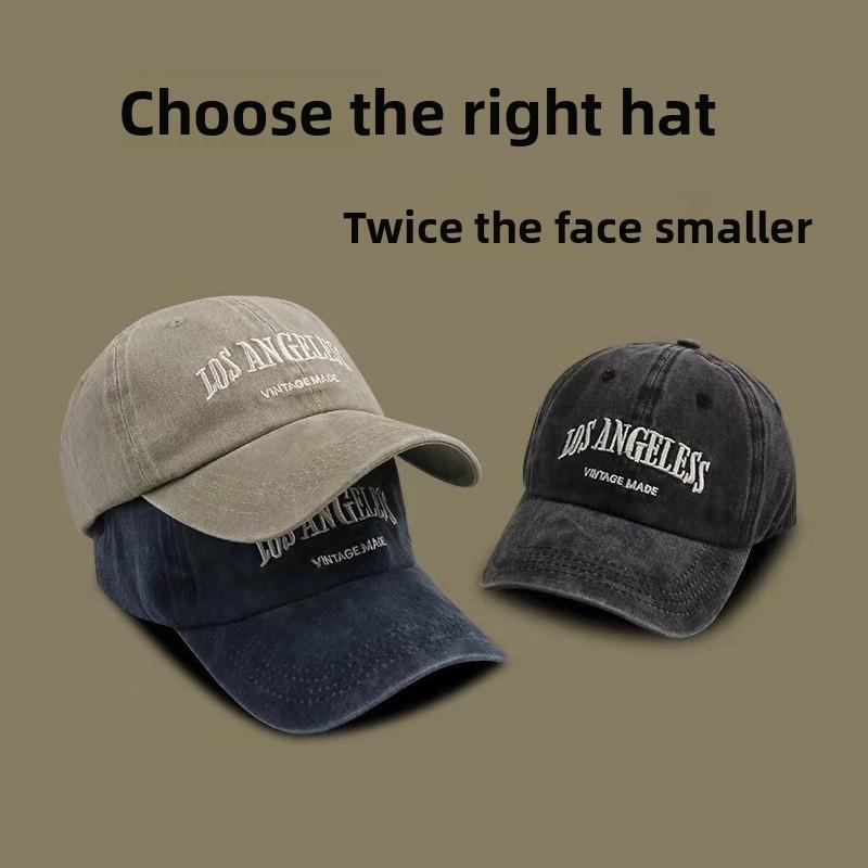 Vintage Wash American Style Baseball Cap With Embroidered Letters For Casual Sun Protection