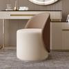 Modern Luxury Swivel Vanity Stool with Backrest: Solid Wood Makeup Chair