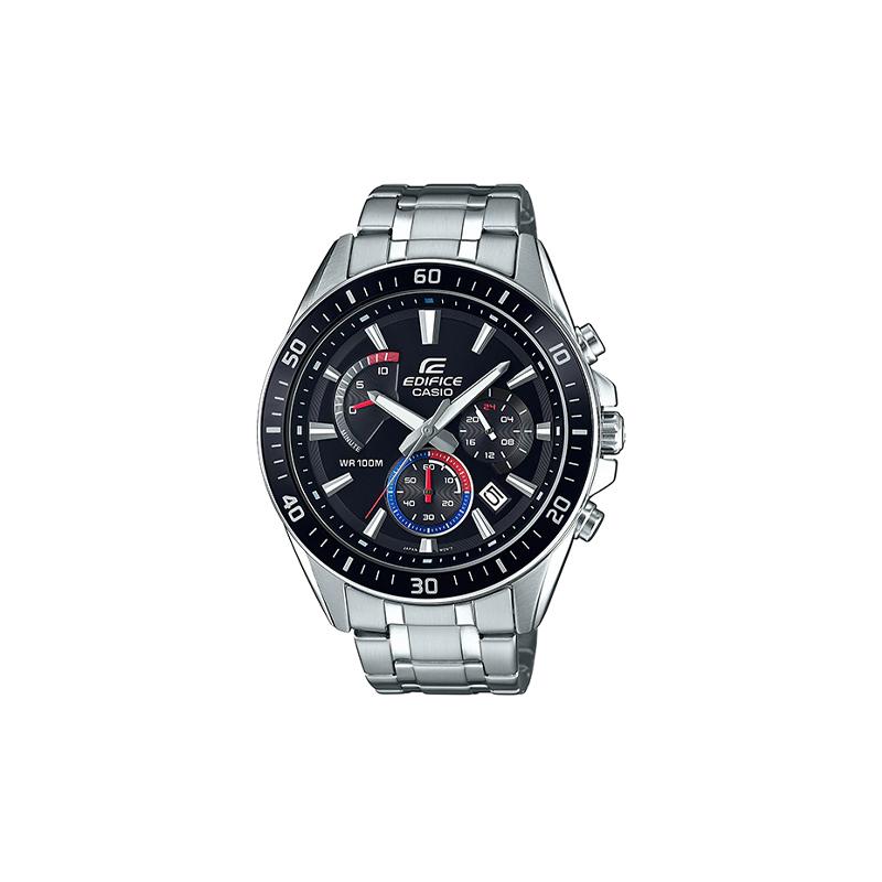 

Casio EDIFICE 100 meters waterproof casual quartz movement stainless steel strap Japanese and Korean watch men s watch black dial EFR-552D-1A3V чёрный