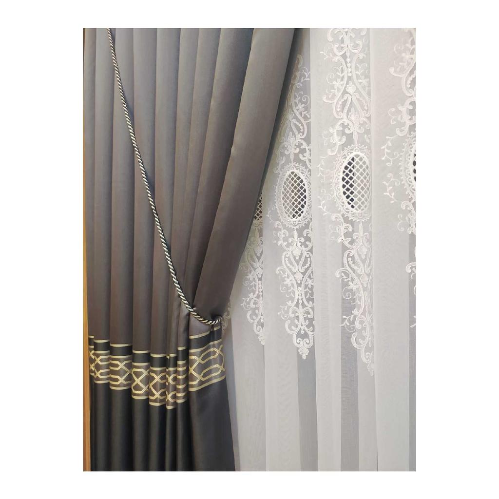 Zweireihiger Vorhang aus Tüll, Sammelvorrichtung für Geld, Seil, Kordel, Braol