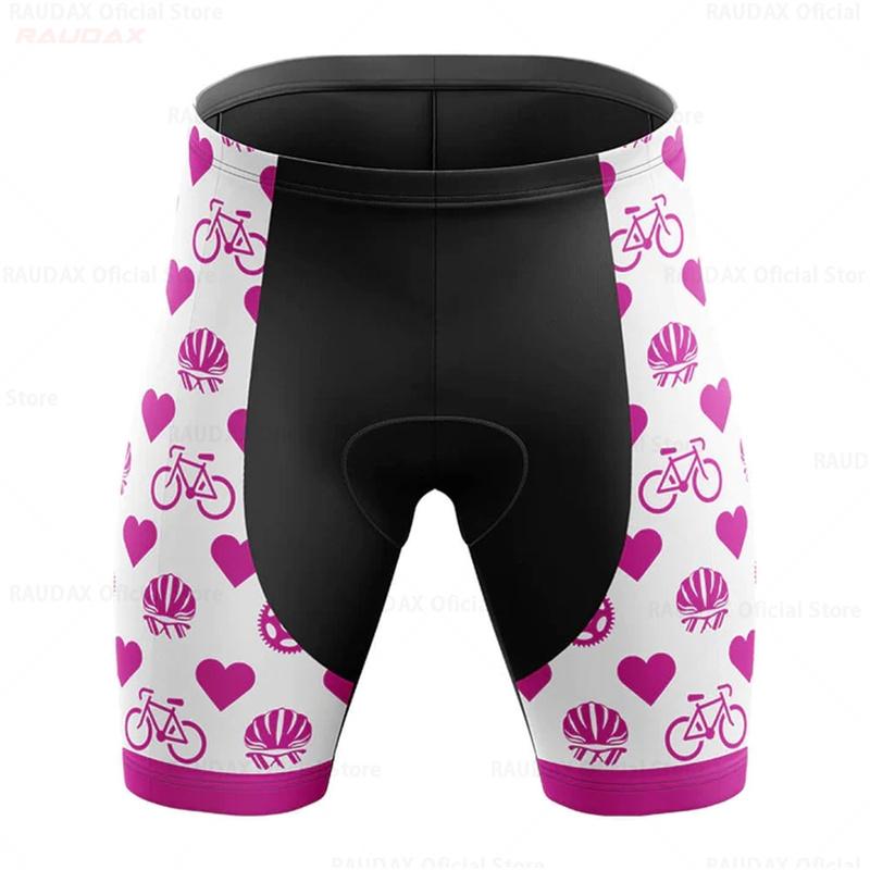 

2026 Women s Pink Heart Short Sleeve Mtb Maillot Ropa Ciclismo Bicycle Clothing Bike Shirts Bicycle 2026 Summer Breathable Cycling Suit Set XS