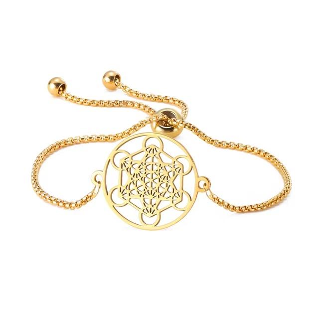 Edelstahl Erzengel Metatron Würfel Charms Armbänder Herren Damen Blau Rot Schwarz Seil Armband Amulett Heilige Geometrie Schmuck