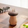Retro Wooden Mushroom Toothpick Box, Dust-proof Toothpick Holder Dispenser, Toothpick Storage Container for Kitchen Countertop Decoration