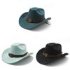 Knot Pattern Wool Felt Hat With Wide Brim For Men And Vintage Style