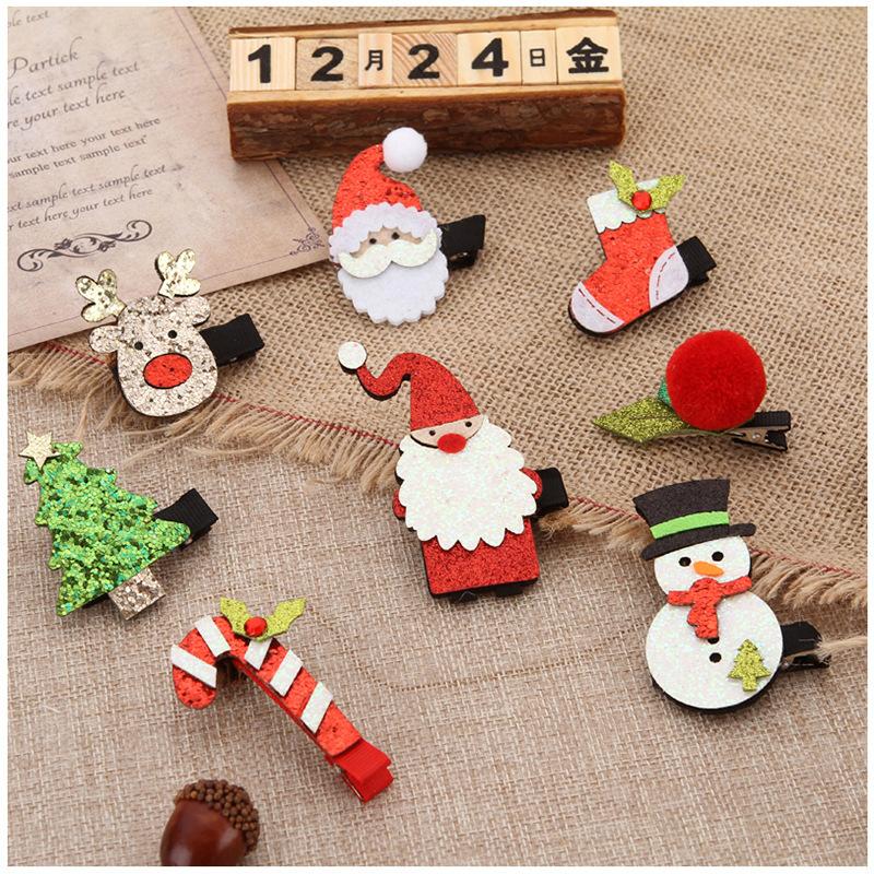 Cute Christmas Set Hairpin, Christmas Elk Hairpin, Creative Decorative Duck Bill Clip
