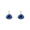 Elegant Blue-Green Gradient Irregular Fan-Shaped Silver Needle Earrings for Women
