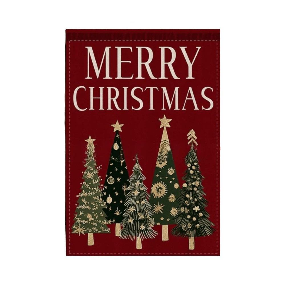 Santa Claus Christmas Garden Flag Single-sided Printing Elk Snowman House Yard Flag Large Banner Outdoor Decoration