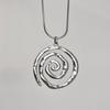 Bohemian Titanium Steel Snake Chain Necklace With Spiral Pendant For Women