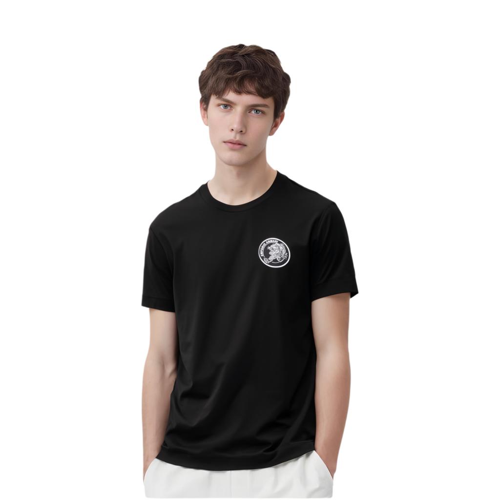 Emporio Armani Ss22 Tiger Embroidered Short Sleeve T-Shirt Men Tops Black 3L1TCH-1JUVZ-0999