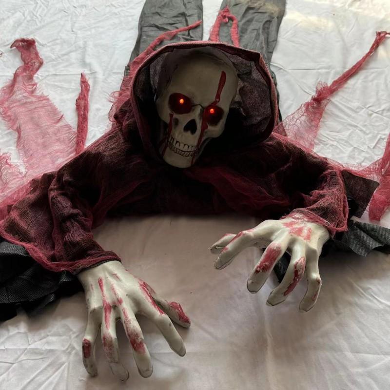 Halloween Horror Skull Crawler Floor Prop Scary Decor Haunted House Bar Party Prank Scene