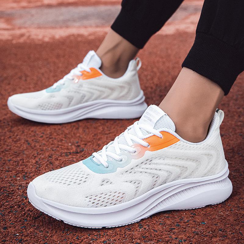 Sneakers women's new spring and autumn breathable mesh shoes flying woven mesh casual couple running shoes