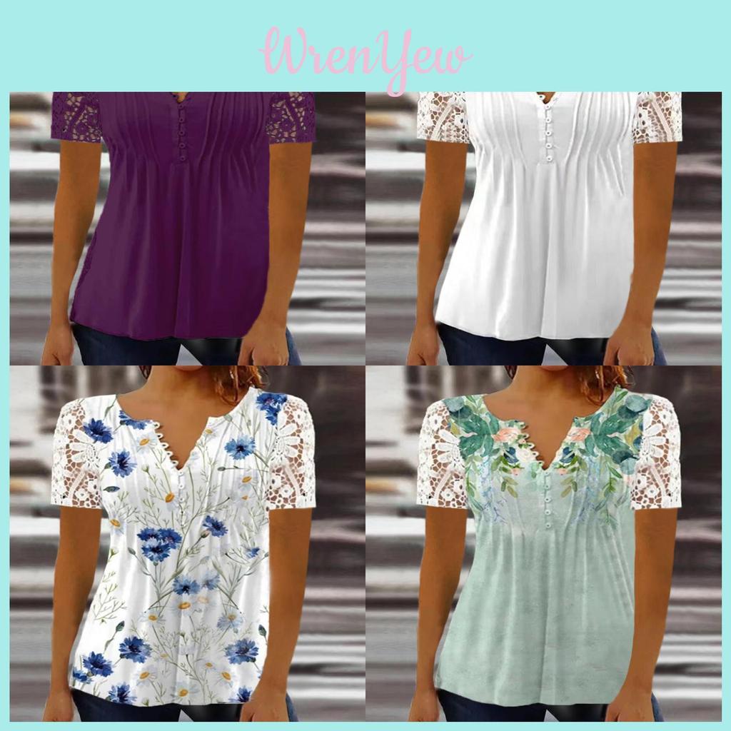 Princess Style T Shirt With 3d Floral Pattern And V Neck For Spring Casual Wear