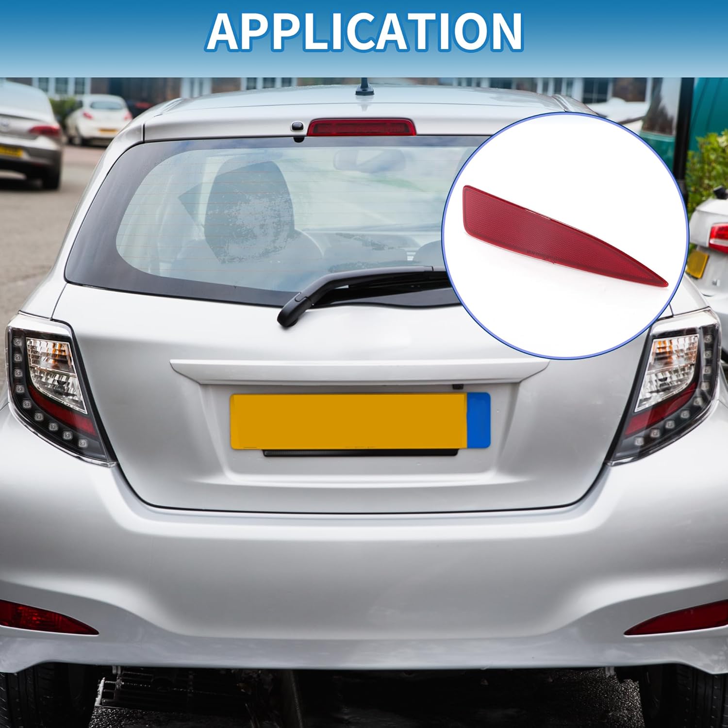 Bumper Reflector No.5216452100 Rear Left Bumper Reflector Side Marker for Toyota Yaris 2012-2014 ABS Red