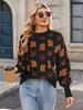 Autumn/Winter Women's Maple Leaf Knit Sweater - European & American Style Jacquard Pullover