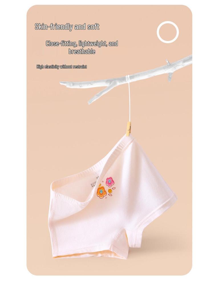 New Pure Cotton Girls' Cartoon Underwear - Soft, Comfortable, Antibacterial, Skin-Friendly Shorts