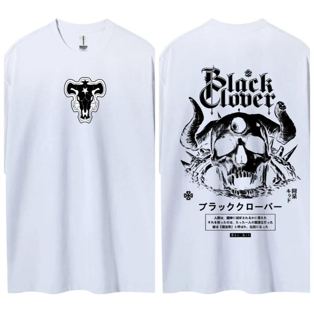 Black Clover Tshirt Mens Pure Cotton Casual  Round Neck Tshirt Short Sleeve Clothing Summer Sports Casual Short Sleeve Top