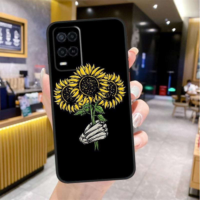 Beautiful Yellow Sunflower Case For OPPO A53 A31 A5 A9 A96 A76 A16 A54 A74 A94 A52 A72 A92 A93 A15 A57 A77 A17 Cover