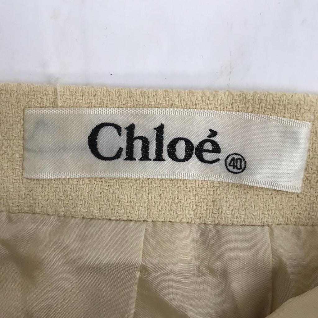 Chloe Knee-Length Tight Skirt Ivory 40 Women's M(USED)