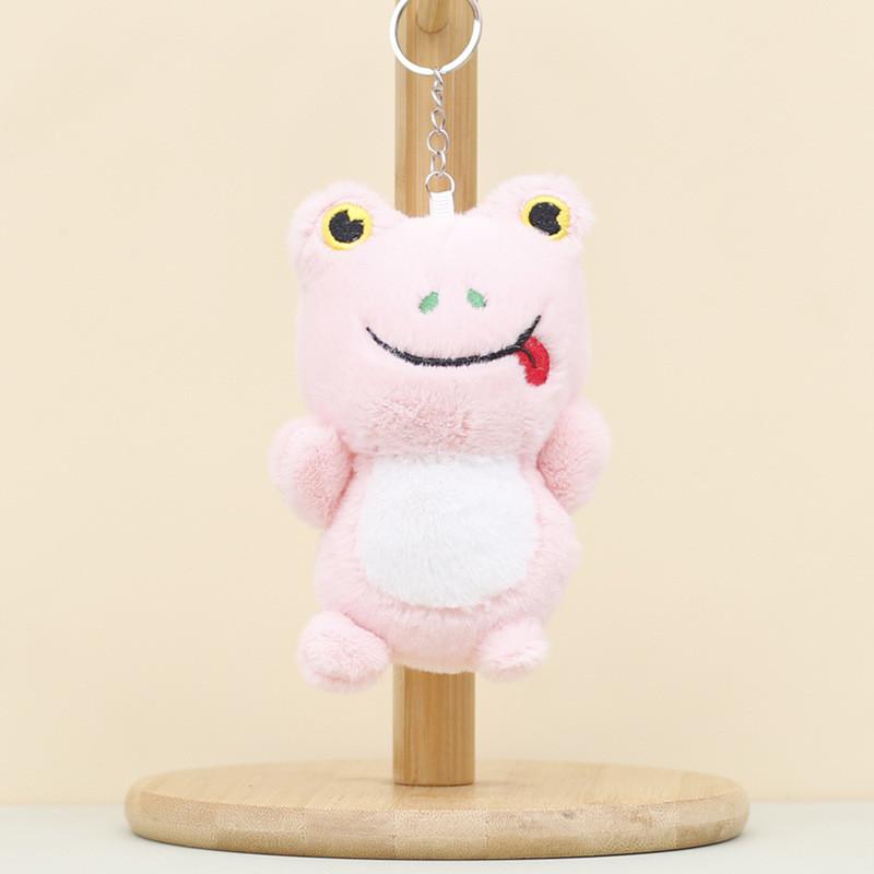 Cute Green Frog Plush Toy Keychain Short Plush Stuffed Animal For Bags And Weddings