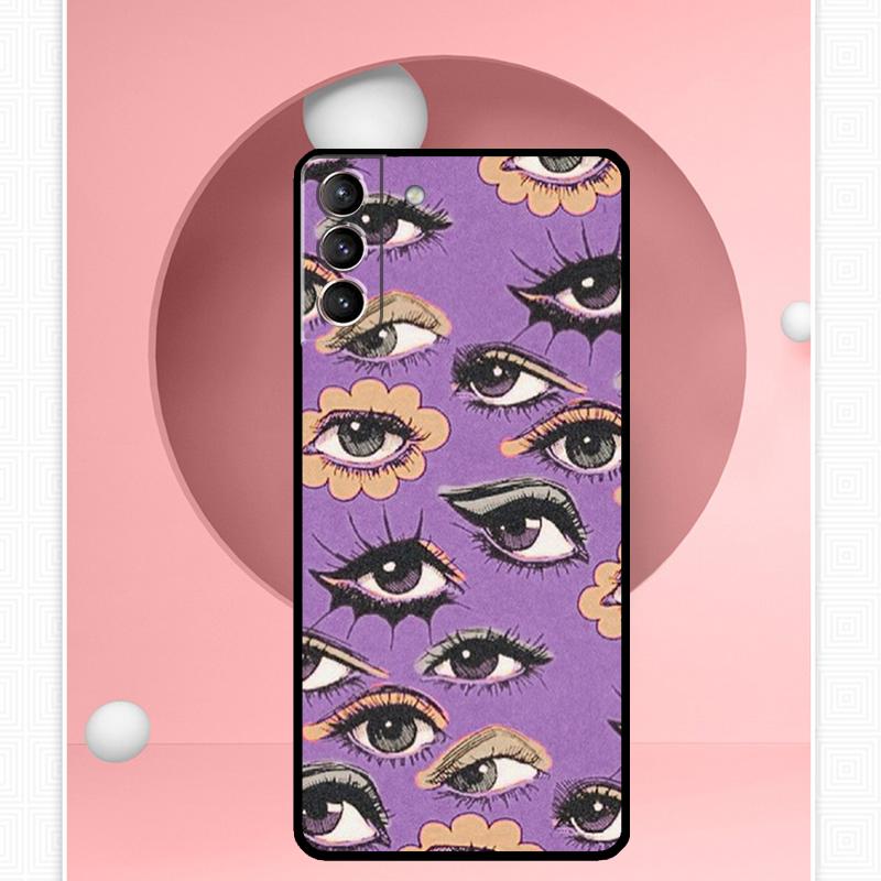 Eye Illustration Case For Samsung Galaxy S24 Ultra S22 Plus S20 S21 FE S8 S9 S10 Note 10 20 S23 Ultra Cover