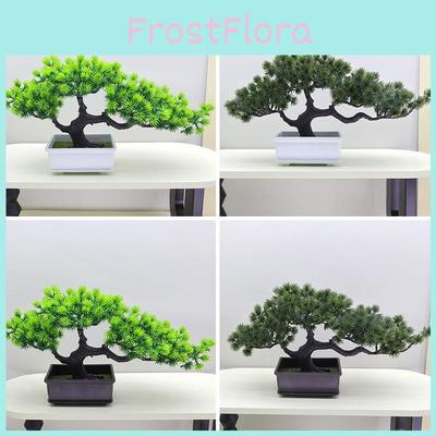 Plastic Indoor Bonsai Tree Artificial Green Plant For Office And Home Decor