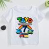 Tayo the Little Bus 19 Digital Truck Print Summer Cute Cotton Comfortable Childrens Short Sleeved Top