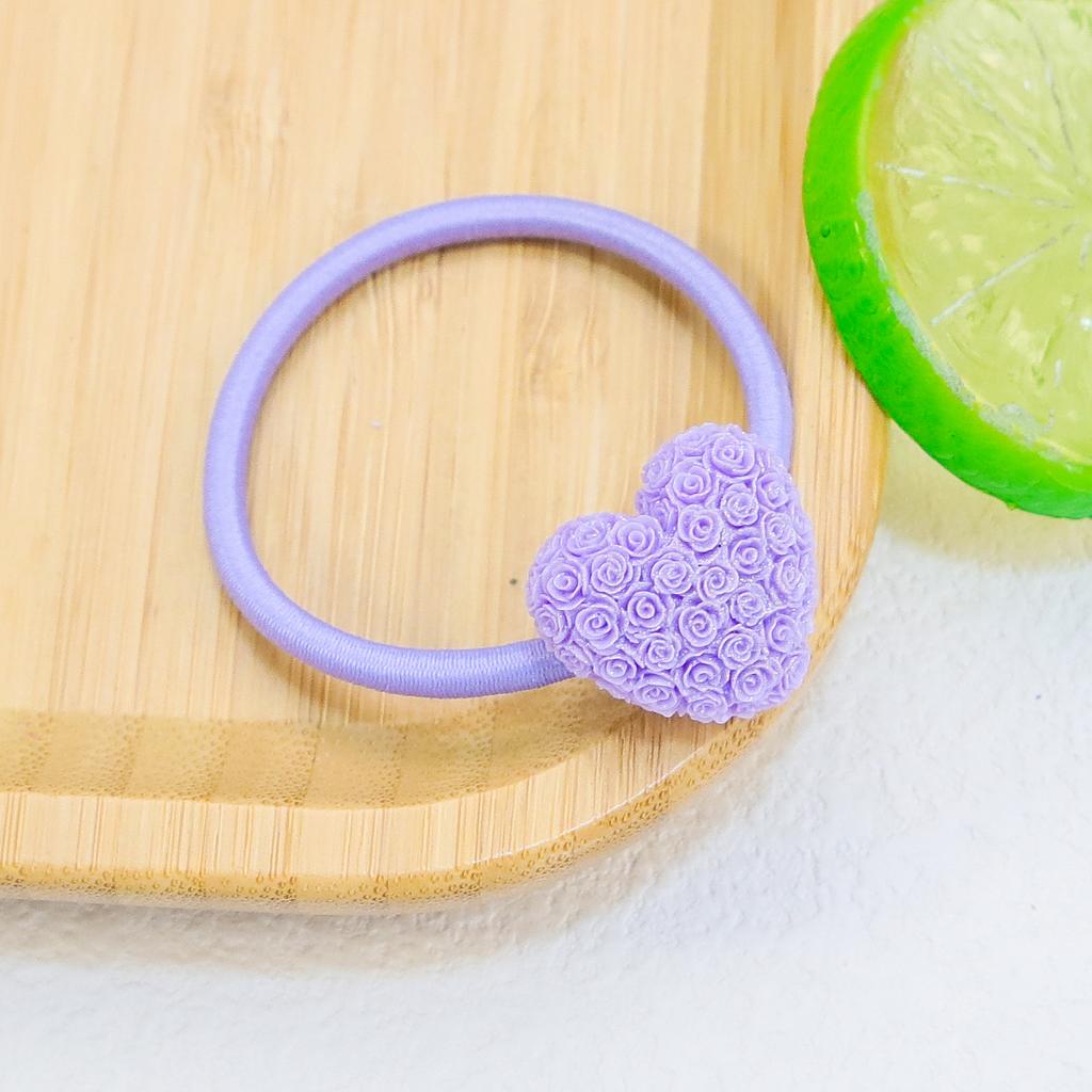 Cute Girls Elastic Hair Ties Heart Hairbands Ponytail Holder Headbands Kids Floral Hair Ties Scrunchies Women Hair Accessories