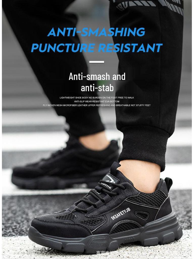 Breathable Fly-Knit Steel Toe Safety Shoes - Durable, Anti-Slip, and Comfortable for Long Hours