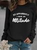 Women's Attitude Print Round Neck Pullover Sweatshirt - Autumn/Winter Collection