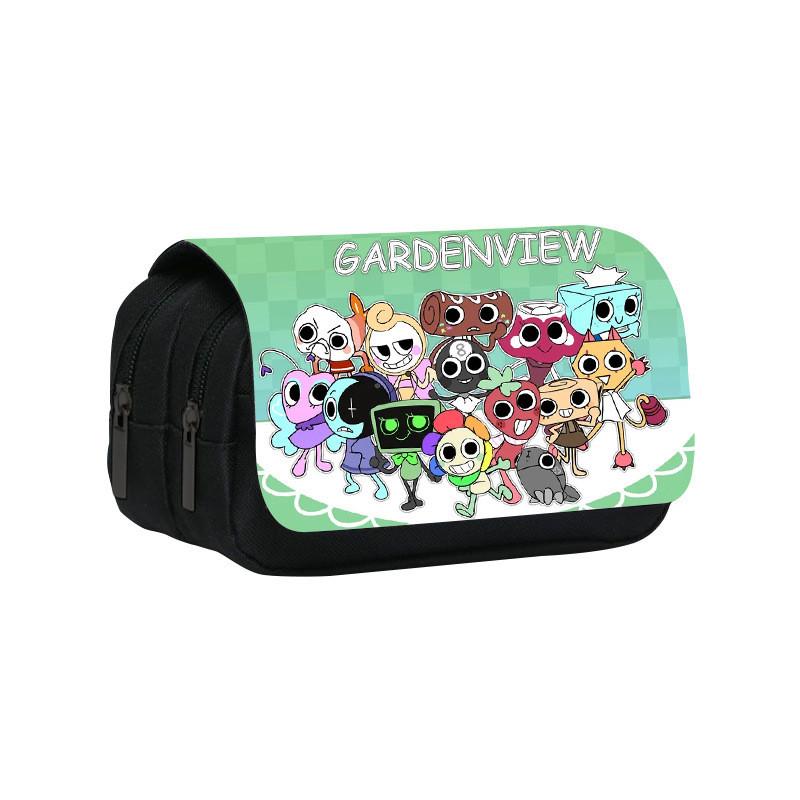 Dandys World Sunflower Design Nylon Pencil Case With Two Layers For School Use