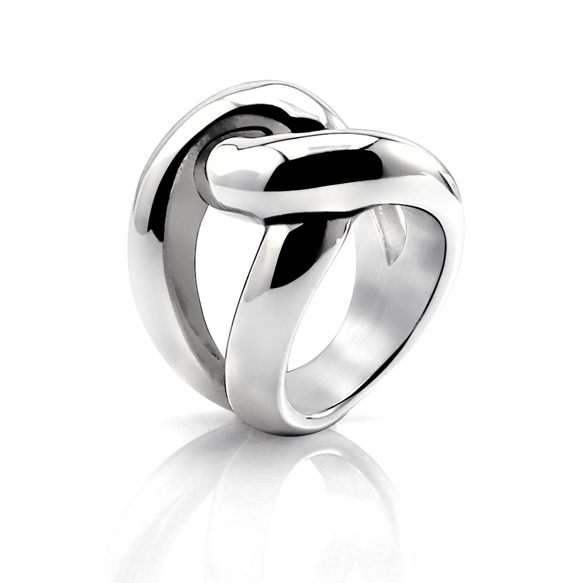 

2026 Trendy Chunky Jewelry Waterproof Stainless Steel 18K Gold Rope Twisted Stacking Rings for Women Minimalist 6 серебряный