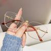 Myopia Glasses Women Ultralight Metal Half Frame Prescription Cat Eye Anti Blue Light Computer Glasses 0 To -6 0