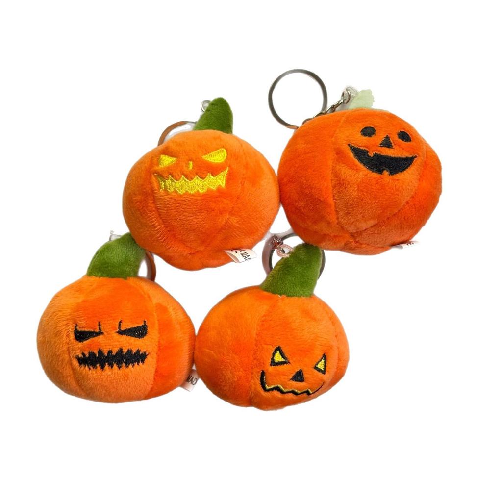 In-Stock Funny Halloween Pumpkin Plush Keychain Toy