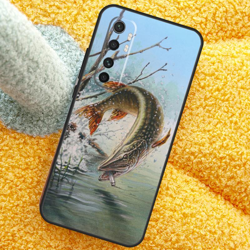 Pike Fish Fishing Bait Case For Xiaomi 15 14 Ultra 13T 14T 15T 17 Pro Max Cover For POCO X7 F8 Pro X3 X5 X6 F5 F6 F7