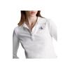 Calvin Klein Jeans Logo Badge Premium Stretch Slim Fit Long Sleeve Polo Shirt Women Tops Bright-White J20J222556-YAF