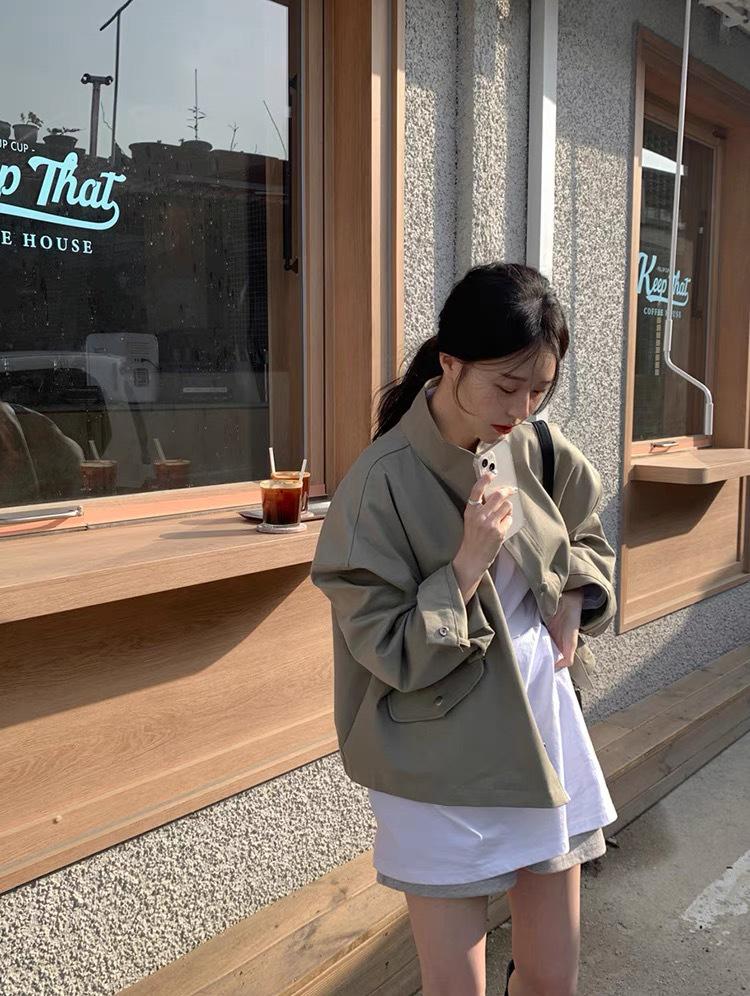 Women's Korean Chic Motorcycle Jacket: Versatile Zippered Long-Sleeve in Spring/Autumn Style