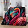 Cartoon Pink Flamingo Rainforest Love Bird Blanket,Soft Throw Blanket for Home Bedroom Bed Sofa Picnic Travel Cover Blanket Kids