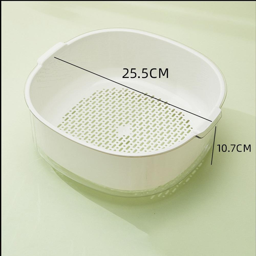 

Large Capacity Double Layer Drain Basket PP Storage Basket New Washing Basin L