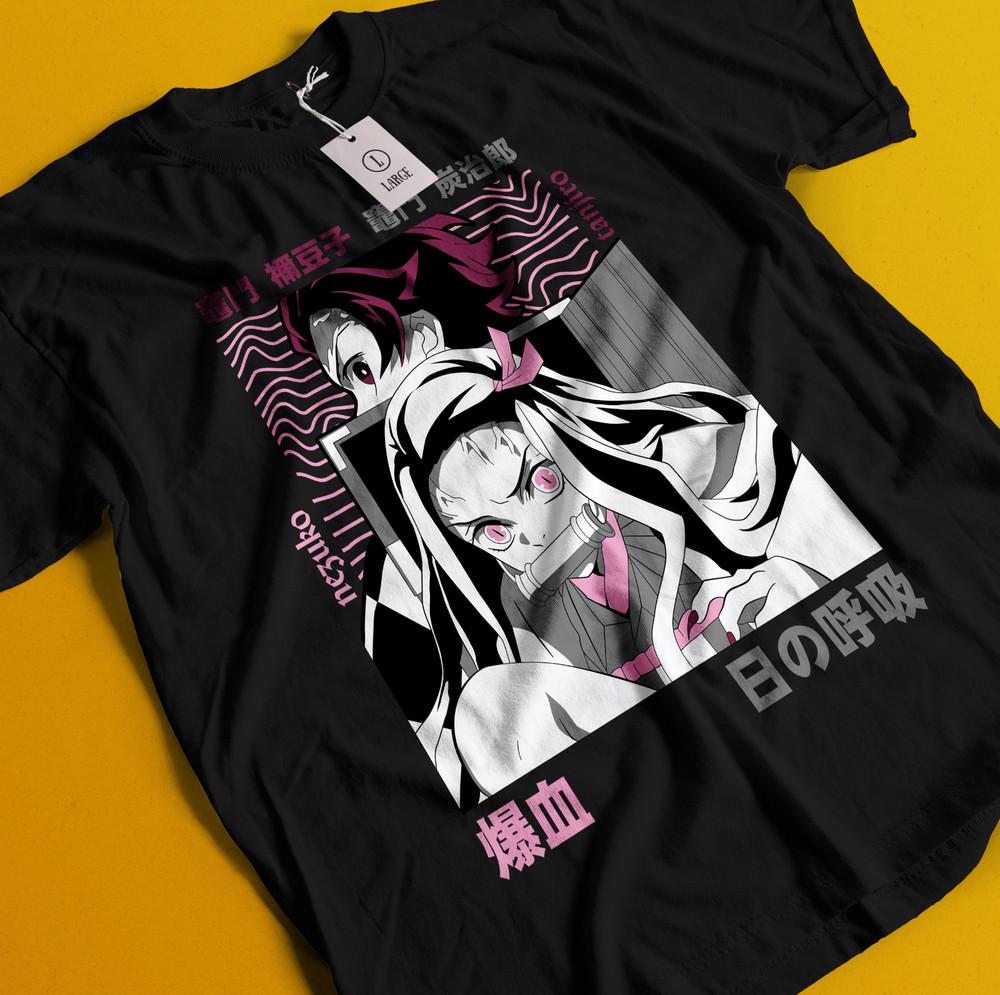 Demon Slayer Shirt Tanjiro Tshirt Nezuko T-Shirt Muzan Doma Tee Inosuke Zenitsu