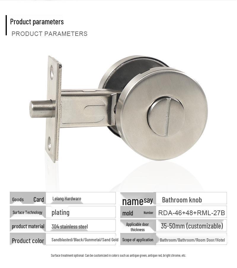 Universal Keyless Bathroom Door Lock Set, Multi-Color Options for Home or Hotel