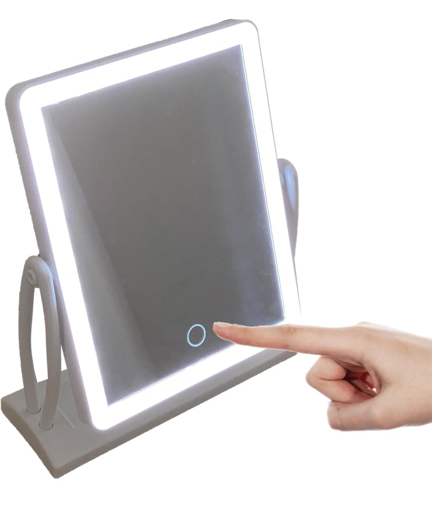 Trade One 30820 Tabletop Makeup Touch Brightness Angle LED Light Up Tabletop Mirror Mirror, Mirror, Lighted, Type, Adjustment, Adjustment, (Battery