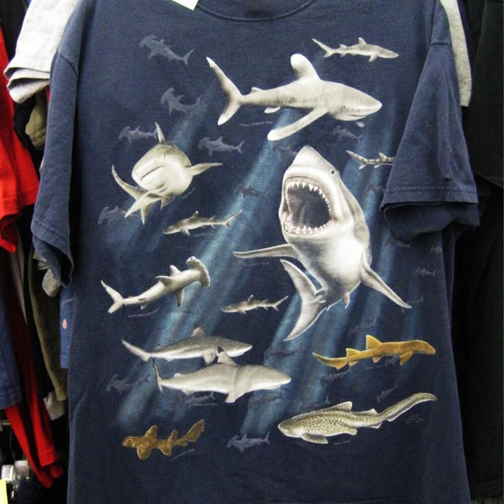 

Deep Blue Shark 90s Retro Vintage Navy color Tee Unisex Short Sleeve Shirt S5XL Unisex T-Shirt XXXXL