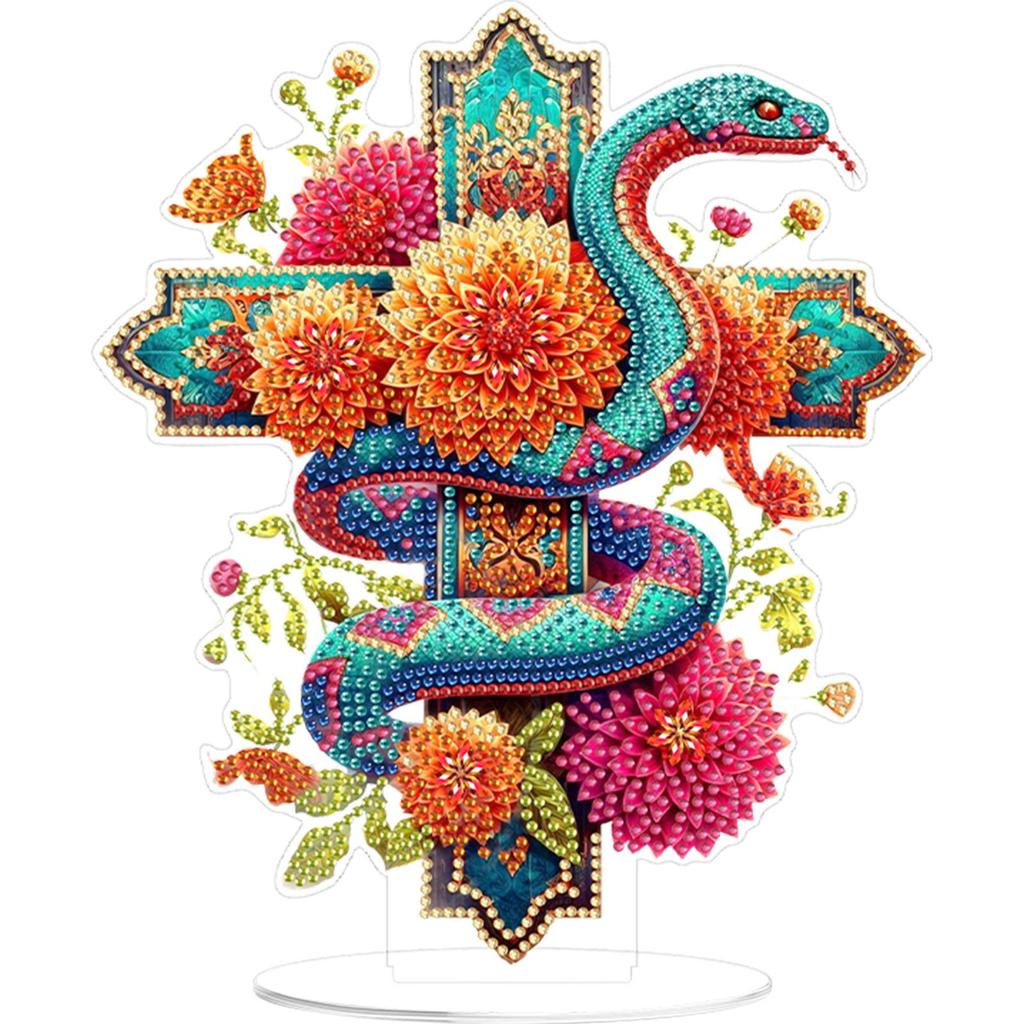 2D/Flat DIY Acrylic Table Top Diamond Painting Ornament Kits Diamond Painting Desktop Decorations for Home Office Desktop Decor