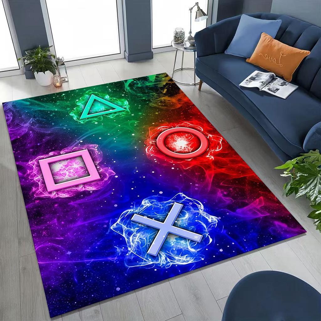 3D Retro Gamer Zone Spielteppich mit Controller-Motiv, ideal für Schlafzimmer, Wohnzimmer, Sofa, Wohnzimmer und als Fußmatte. Rutschfeste Bodenmatte für Kinder.