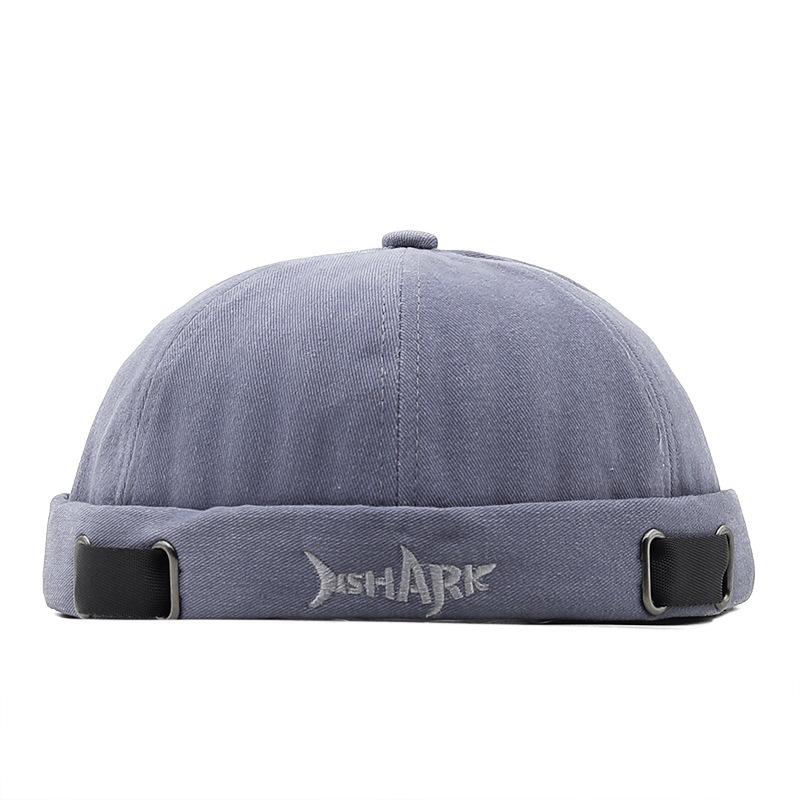 Landlord Hat SHARK Shark Embroidery Hat Hong Kong Style Yuppie Headgear Personalized Melon Fur Hat