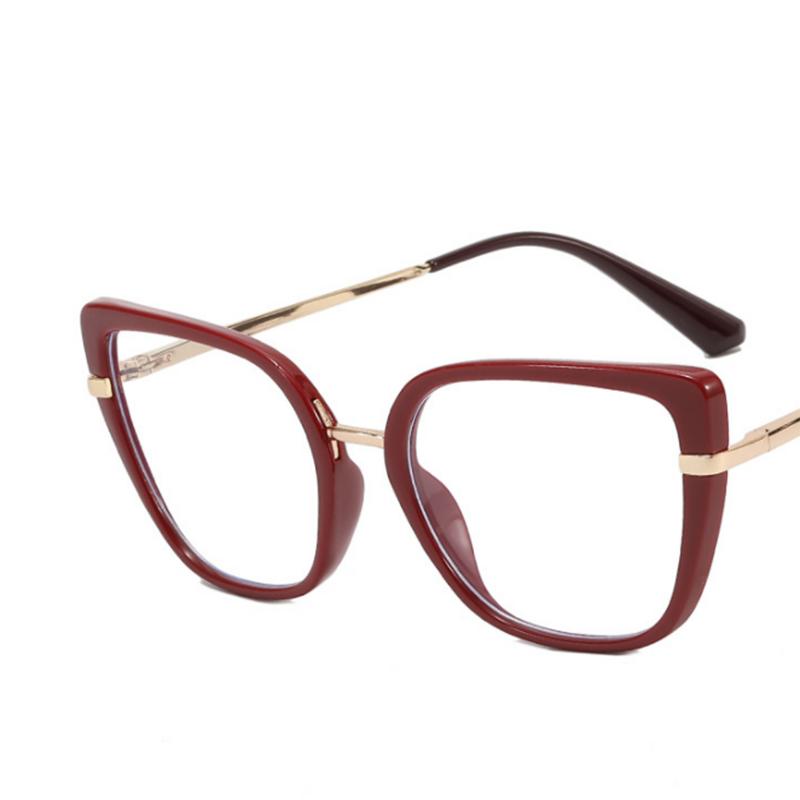 

Fashion Cat Eyes Frame Clear Glasses Myopia Nerd Spectacles -0.5 -1.0 -2.0 to -6.0 No degree 0 красный