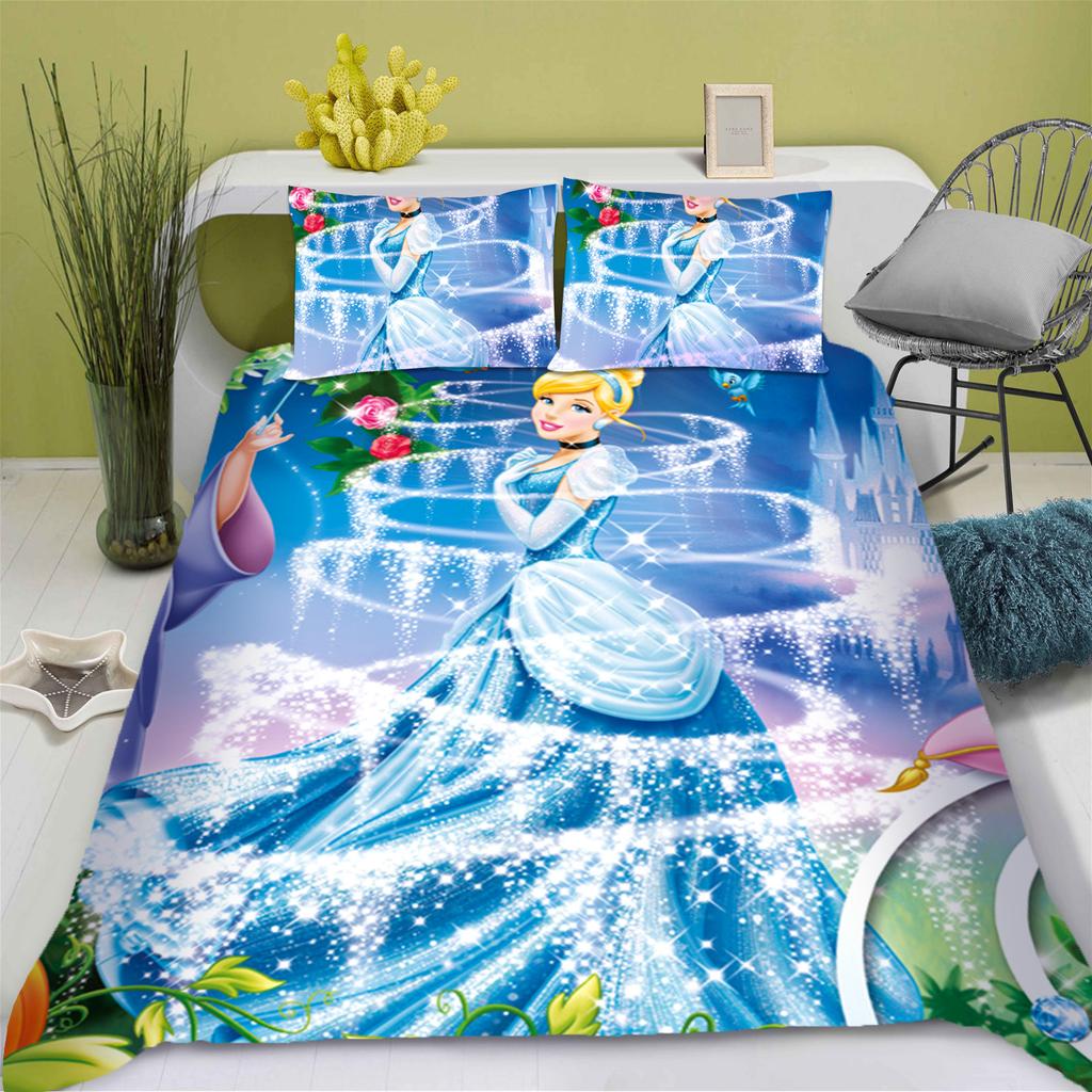 Princess Series Duvet Cover Set Printed Bedding 3d Children'S Bedding Set Cute Printed Cartoon Quilt Cover Anime Home