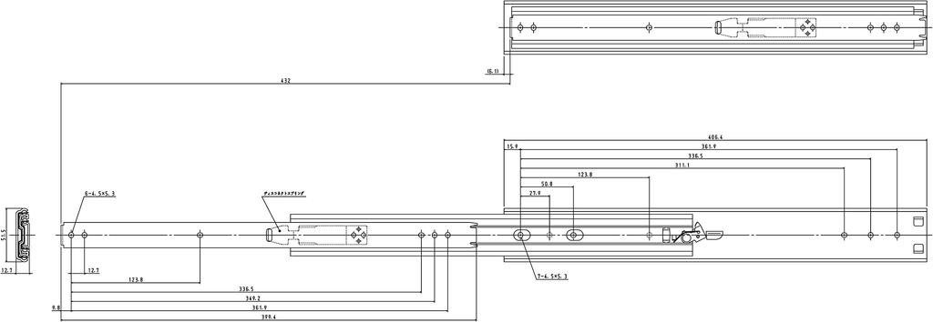 Sugatsune Industrial (LAMP) Slide Rail C3307-16, 1 Piece